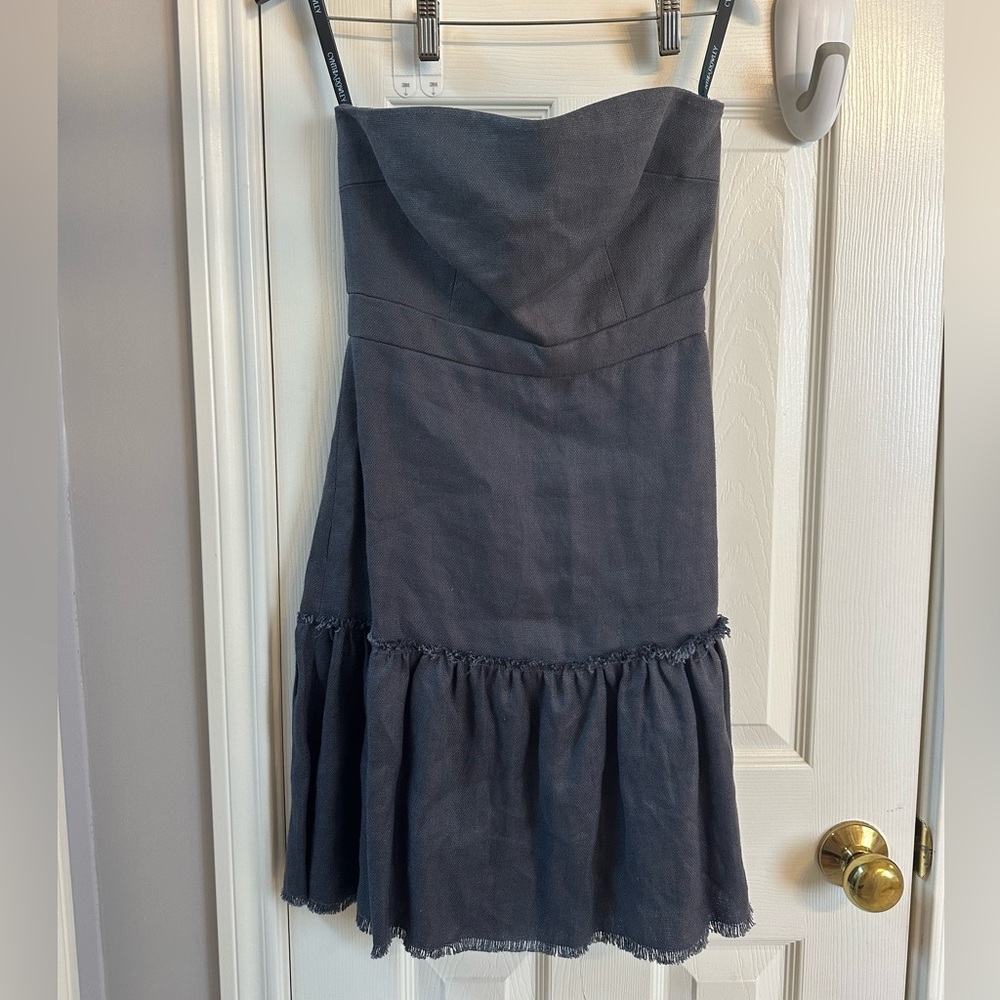 Cynthia Crowley size 4 New Elegant Pewter Strapless Dress